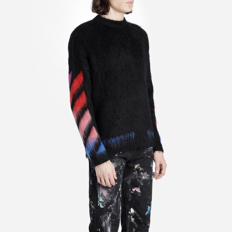 Men's Off-White Back Arrow Loose Fit Black OMHA036E19B020241088