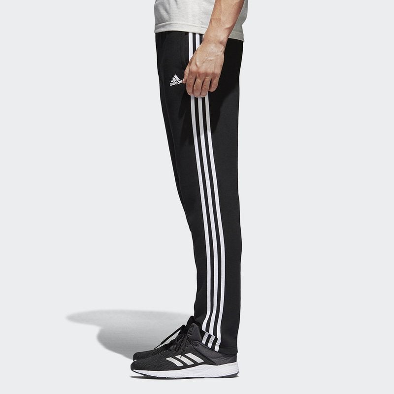 Men's adidas Solid Color Stripe Knit Sports Pants/Trousers/Joggers Black BK7422