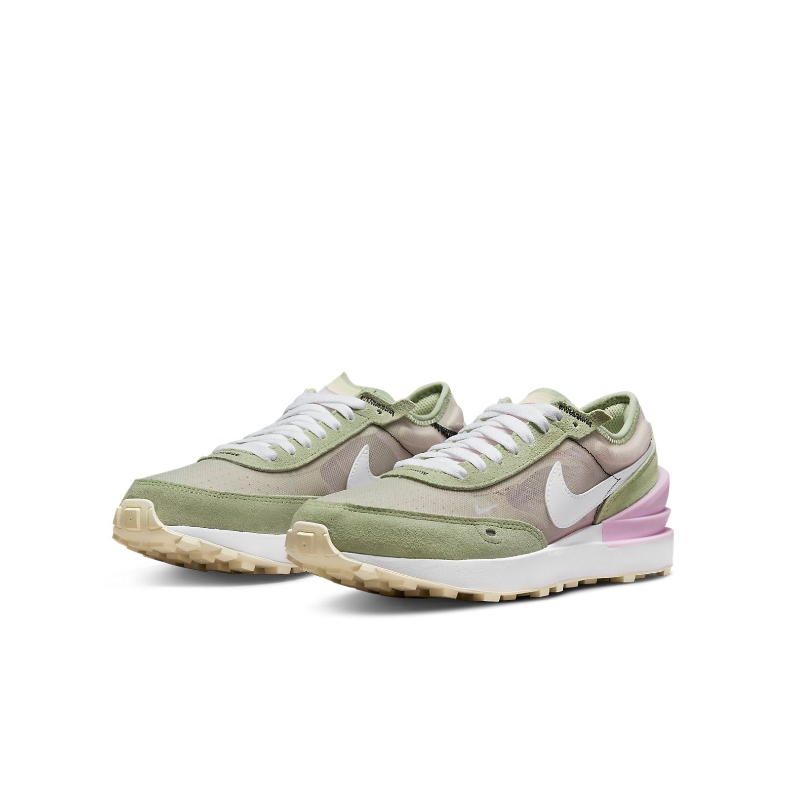 (GS) Nike Waffle One Athleisure Casual Sports Shoe Green Pink DC0481-602