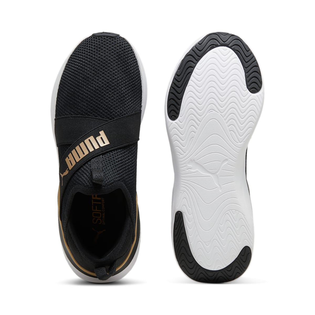 (WMNS) PUMA Softride Harmony Slip-On 'Black Gold' 379606-01