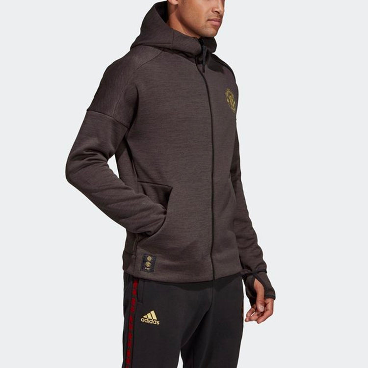adidas Manchester United Soccer/Football Sports Jacket Black DZ0456