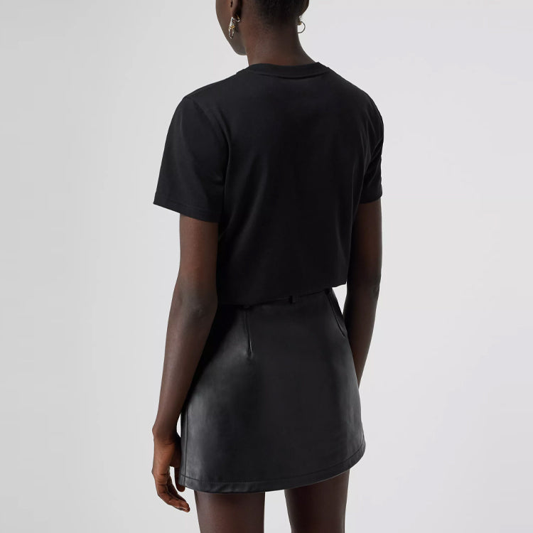 Burberry Logo Printing Cotton Short Sleeve Black 80116511