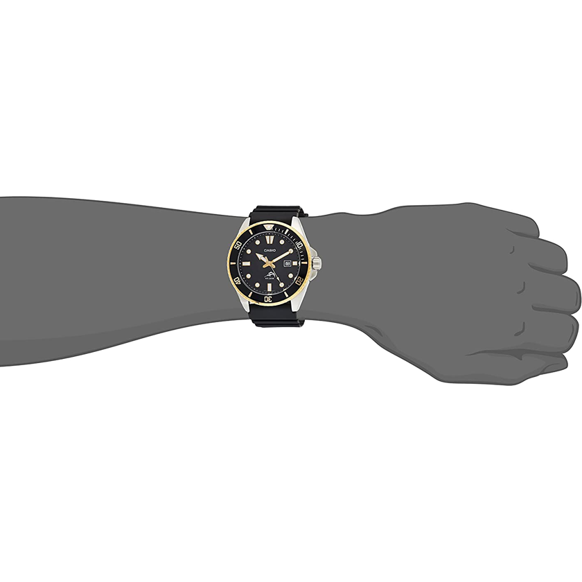 CASIO Stainless Steel Case Waterproof Sports Mens Black Analog MDV106G-1AV