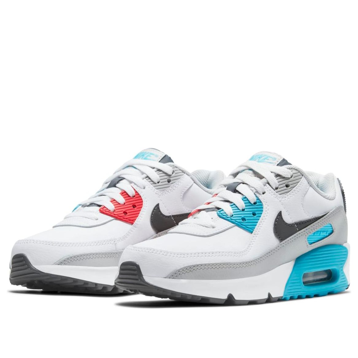 (GS) Nike Air Max 90 Leather 'White Chlorine Blue' CD6864-108