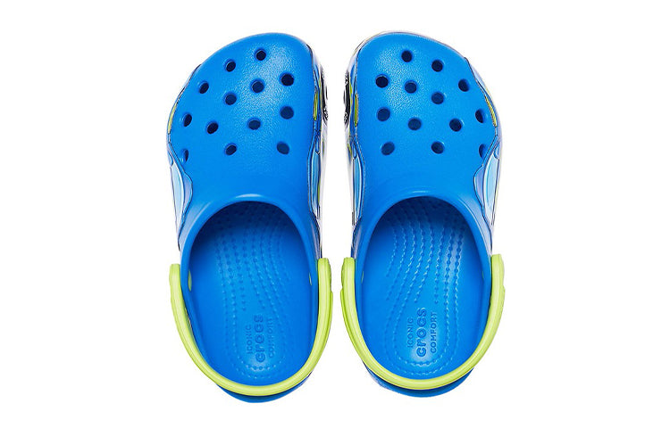 (PS) Crocs Funny Pattern Flat Heel Sports Blue Sandals 207074-4JL