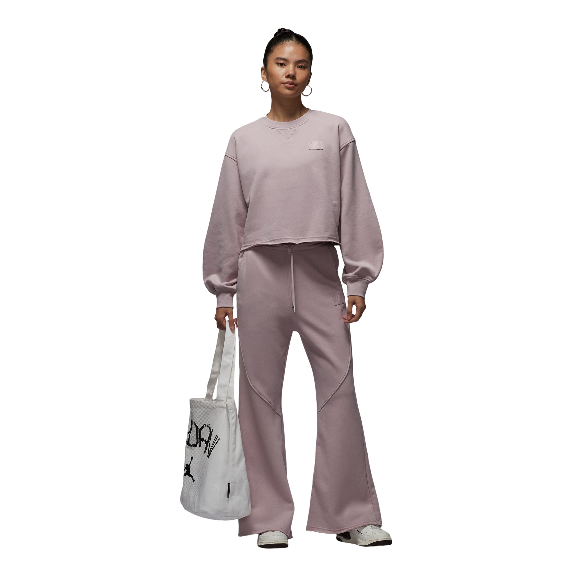 (WMNS) Air Jordan Flight Fleece Mid-Length Crew Neck Sweatshirt 'Particle Rose Red' IF1007-627