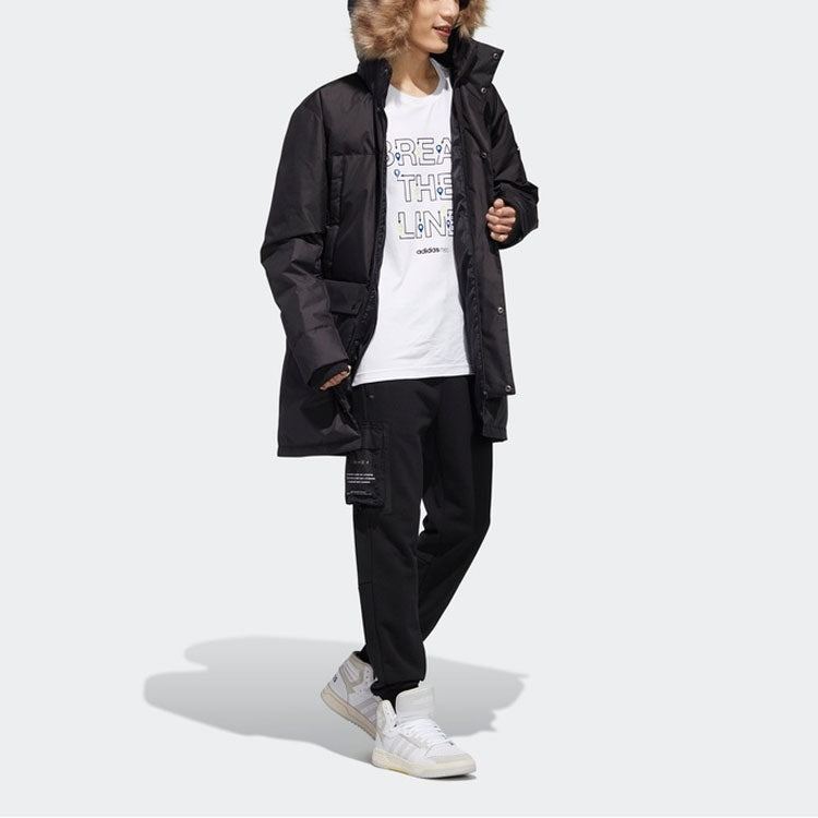 adidas neo Sports hooded down Jacket Black GJ8829