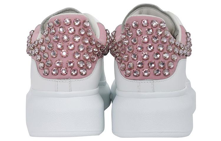(WMNS) Alexander McQueen Sequin Oversize Shoes 'White Pink' 586393WHWKH9382
