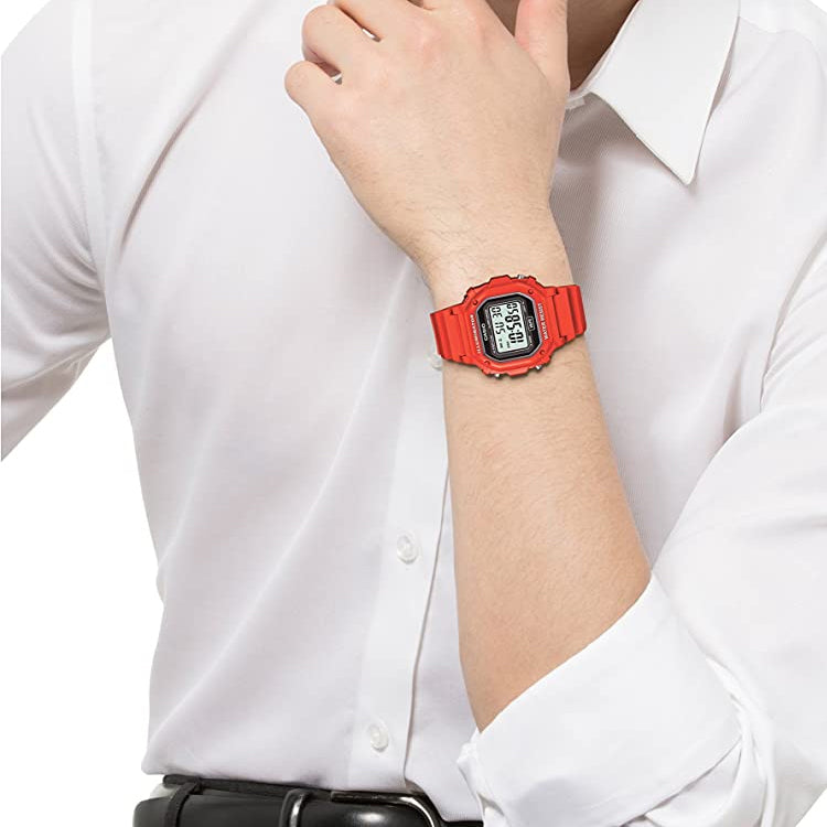 CASIO 50 waterproof Red Small quartz Watch Mineral Glass Lens Strap F -108WHC-4AJF F-108WHC-4AJF