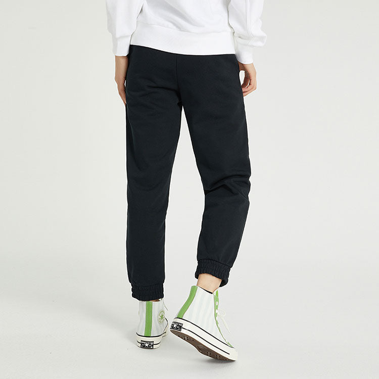(WMNS) Converse Solid Color Lacing Bundle Feet Sports Pants/Trousers/Joggers Dark Black 10022965-A03