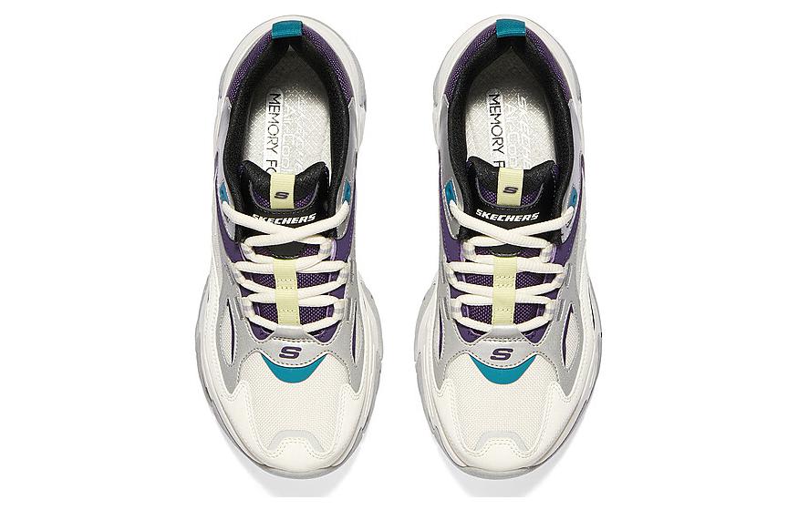 (WMNS) Skechers D'Lites Stamina Shoes 'White Silver Purple' 896261-WMLT