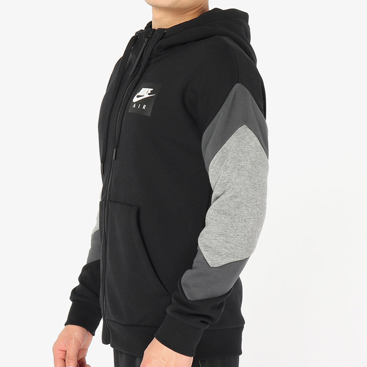 Nike Air Logo Color Block Casual Sports Hooded Jacket Men's Black 928630-010