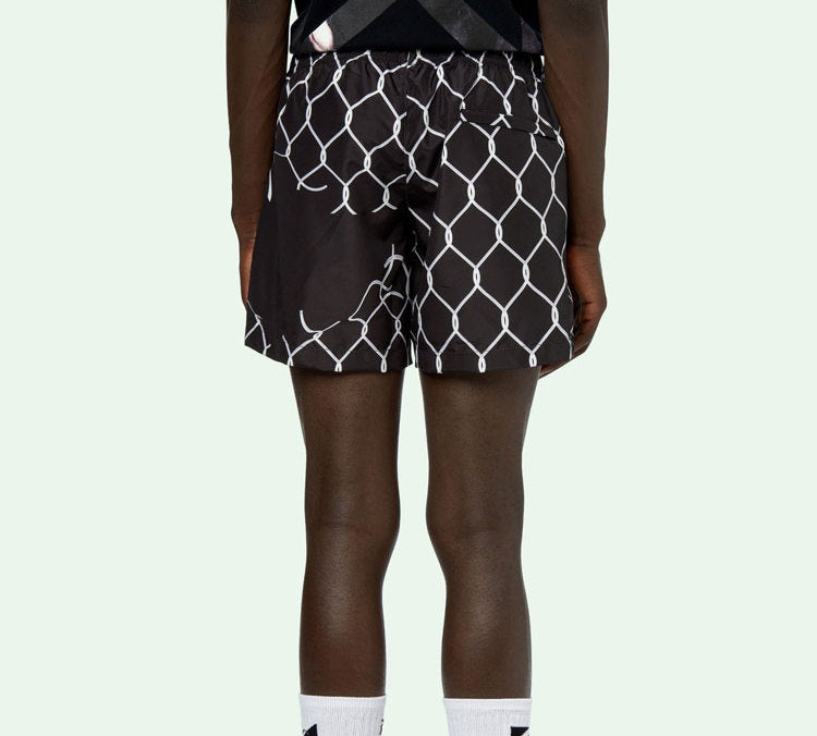 Off-White Portrait Printing Shorts Black White OMFA003S20H490331001