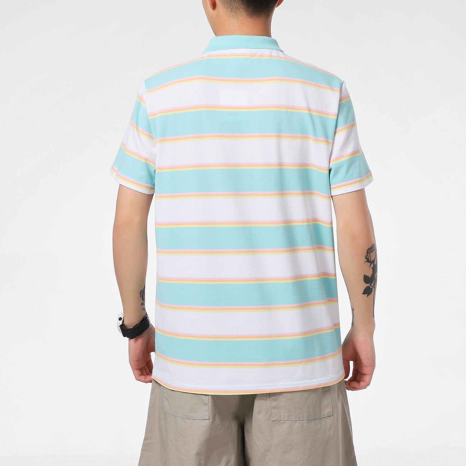 PUMA Downtown Stripe Polo Tee Shirt 'White' 599781-52