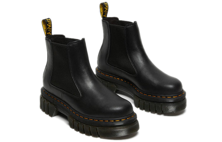 (WMNS) Dr. Martens Audrick Nappa Leather Platform Chelsea Boots 'Black' 27148001