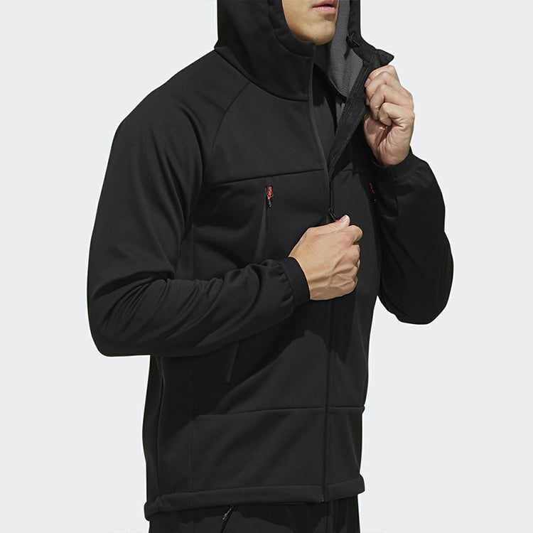 adidas Softshell HO Outdoor Casual Sports Hooded Jacket Black EH3945