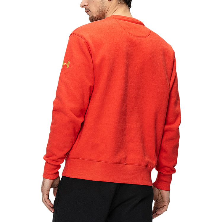 Men's Under Armour Originators Printing Fleece Lined Pullover Orange 1353353-646