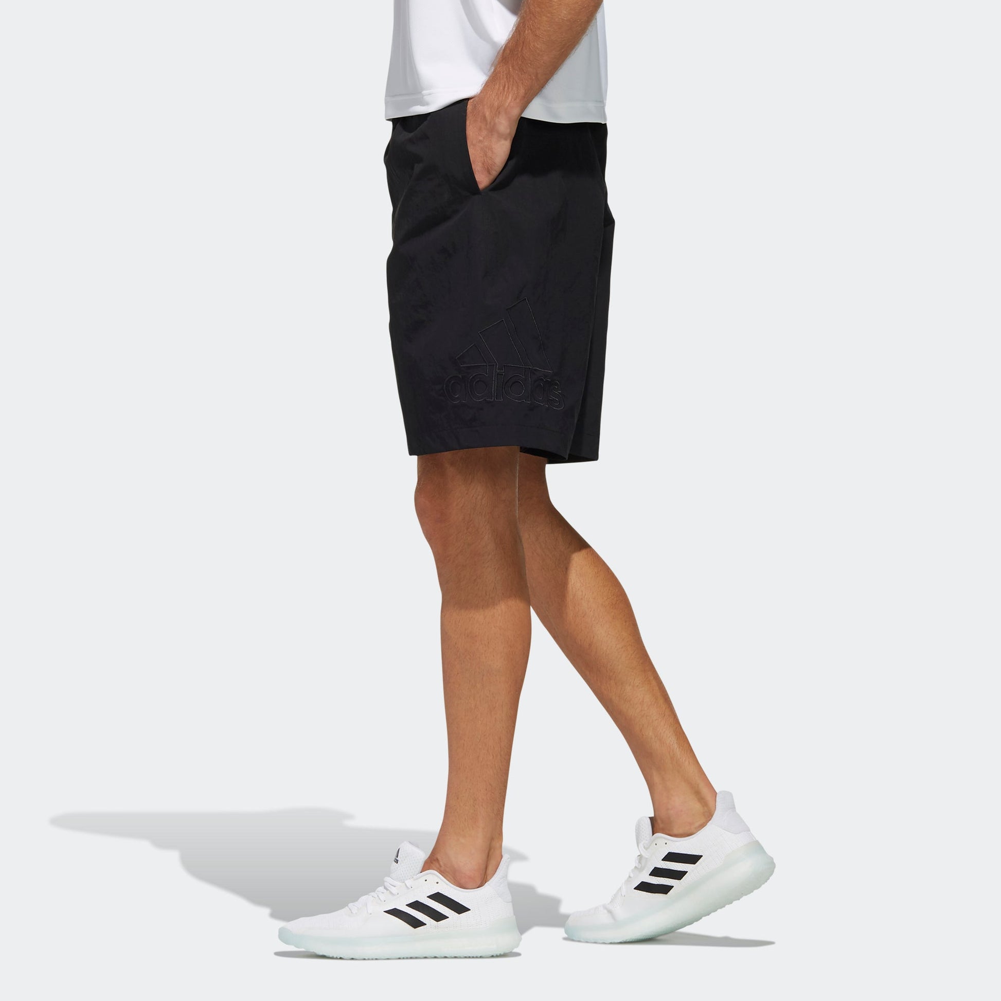 adidas M Mh 3s Wv Sho Woven Solid Color Loose Sports Shorts Black FM5468