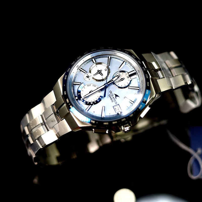 CASIO Waterproof Solar Powered Stainless Steel Strap Mens Blue Analog OCW-S5000APA-2AJF