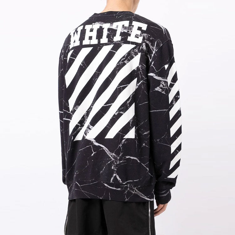 Off-White Marble Pattern Pullover Men Black OMBA003G20FLE0021001