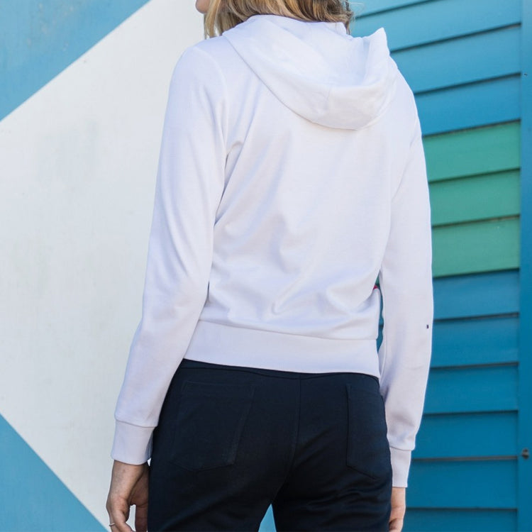 (WMNS) FILA Sports Contrasting Colors Knit hooded Jacket White F61W028506F-WT