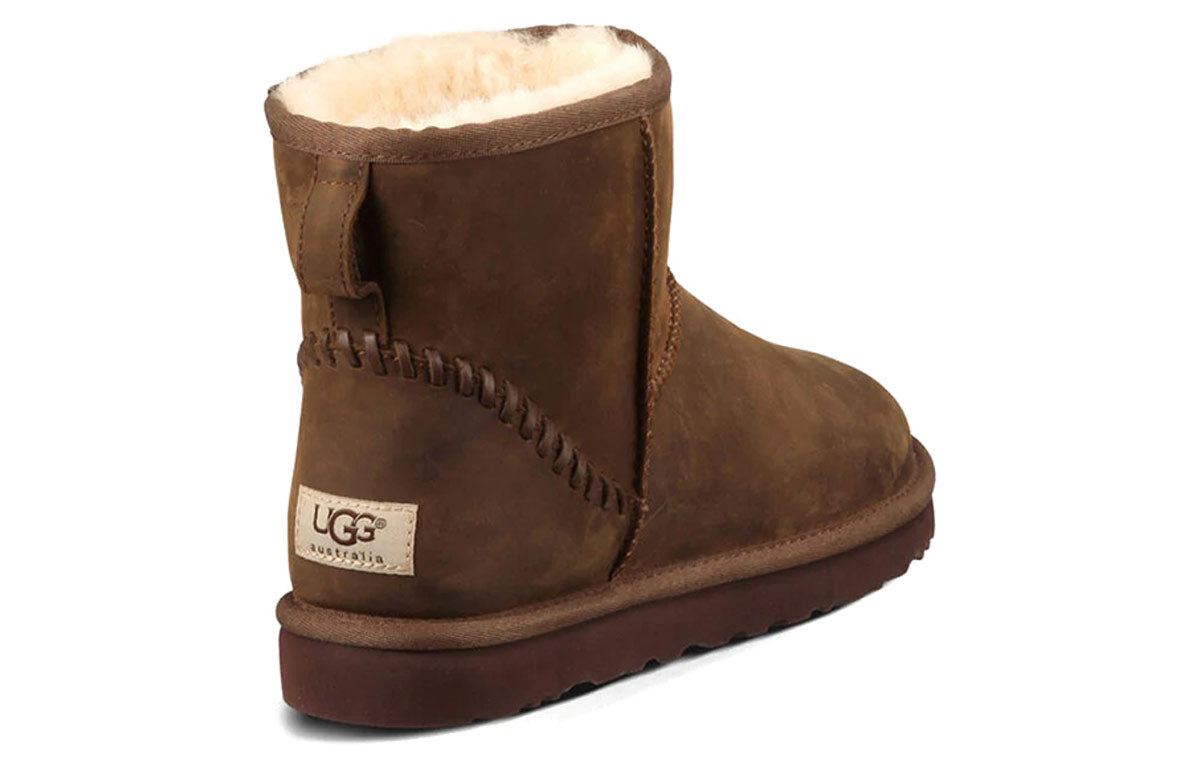 UGG Classic Mini Deco Mid Tops Fleece Lined Brown 1003945-CHE