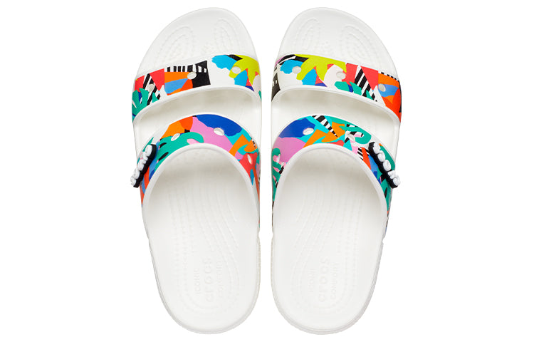Crocs Classic Clog Cozy Unisex White Multi-Color Slippers 'White' 207856-94S