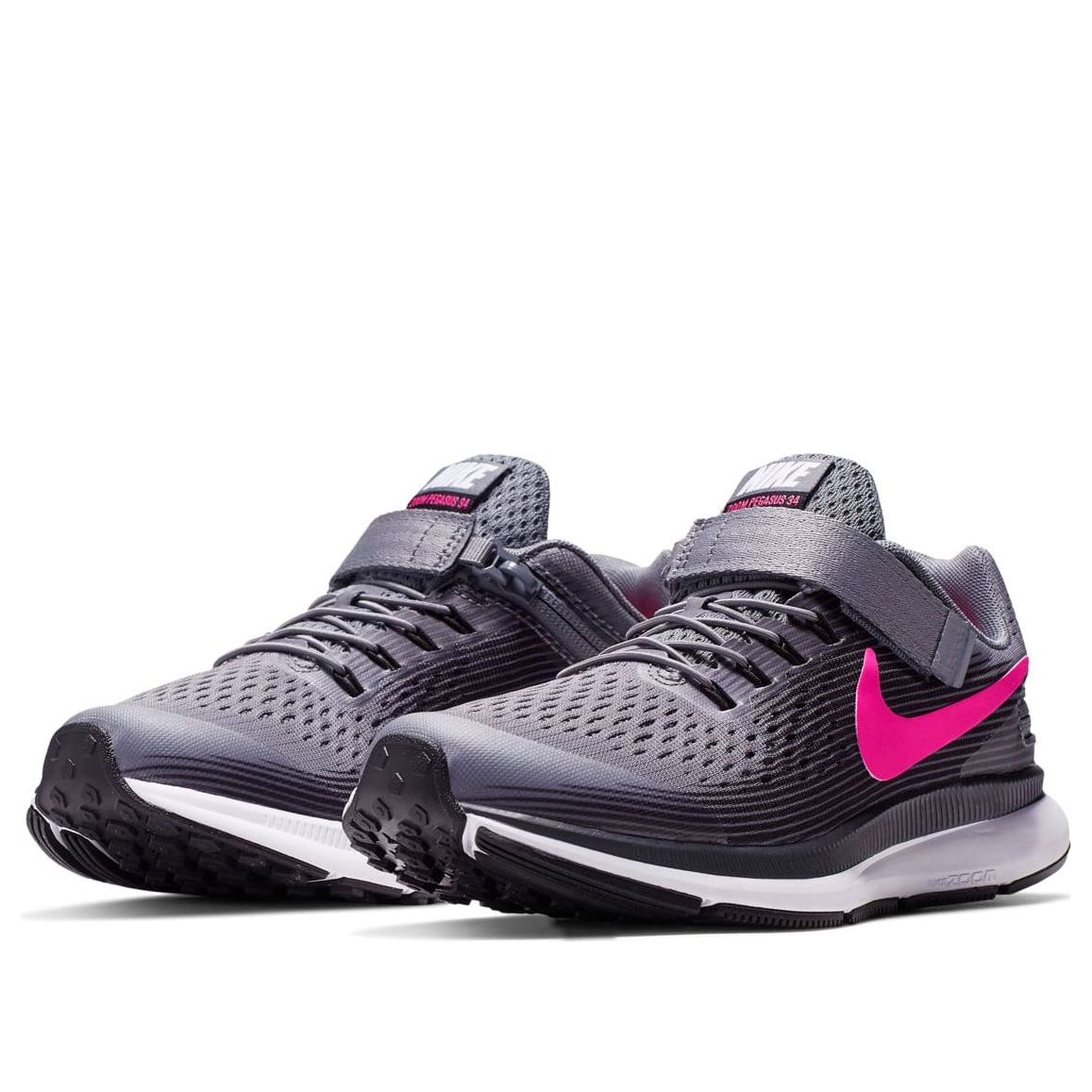 (GS) Nike Air Zoom Pegasus 34 FlyEase 'Grey Pink' 918019-003
