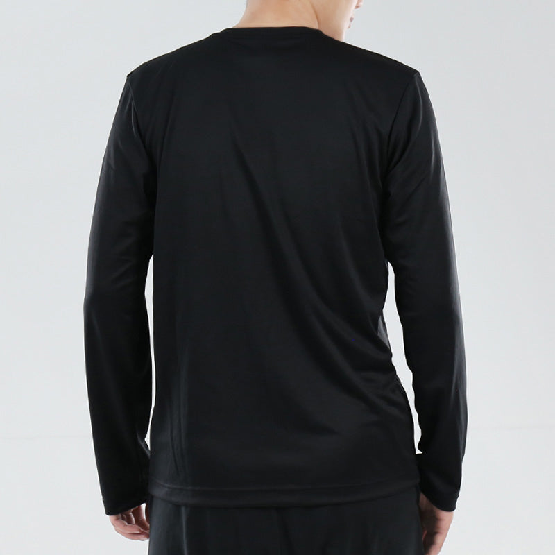 adidas M Logo Ls T Logo Printing Sports Round Neck Long Sleeves Black DH3986