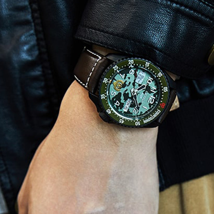 Men's SEIKO waterproof GUILE Mechanical Green Camouflage / Khaki SRPF21K1