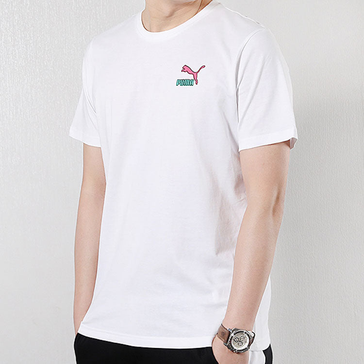 PUMA Back Large Logo Loose Short Sleeve White 579124-02
