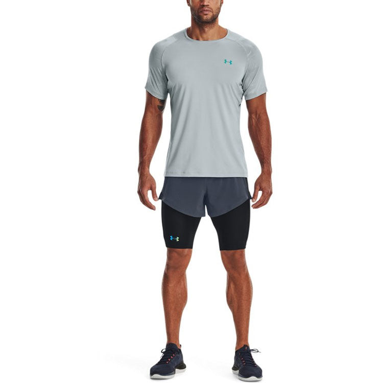 Under Armour Rush Emboss Short Sleeve T-Shirt 'Grey Blue' 1376790-465