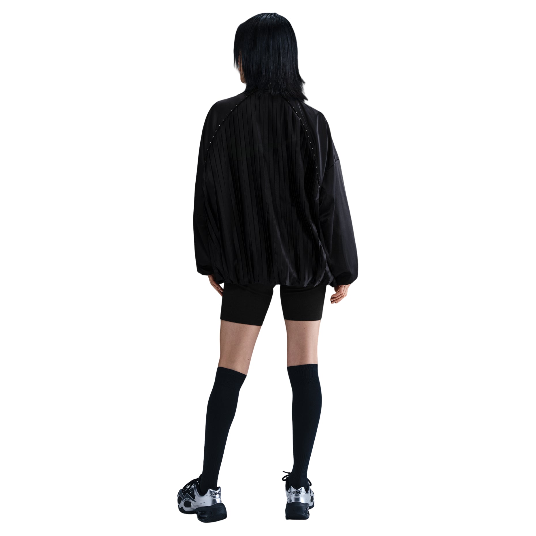 (WMNS) Nike Pleated Tracksuit Jacket Asia Sizing 'Black' HJ0518-010