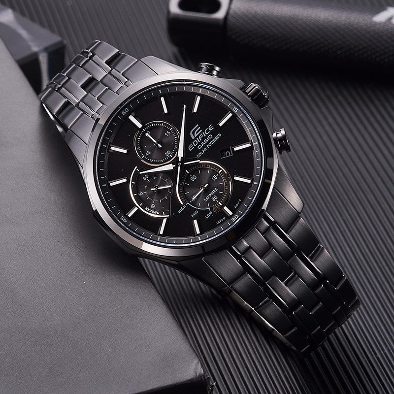 CASIO Waterproof EDIFICE Sapphire Crystal Mens Black Analog EFB-670SBC-1AVUPR