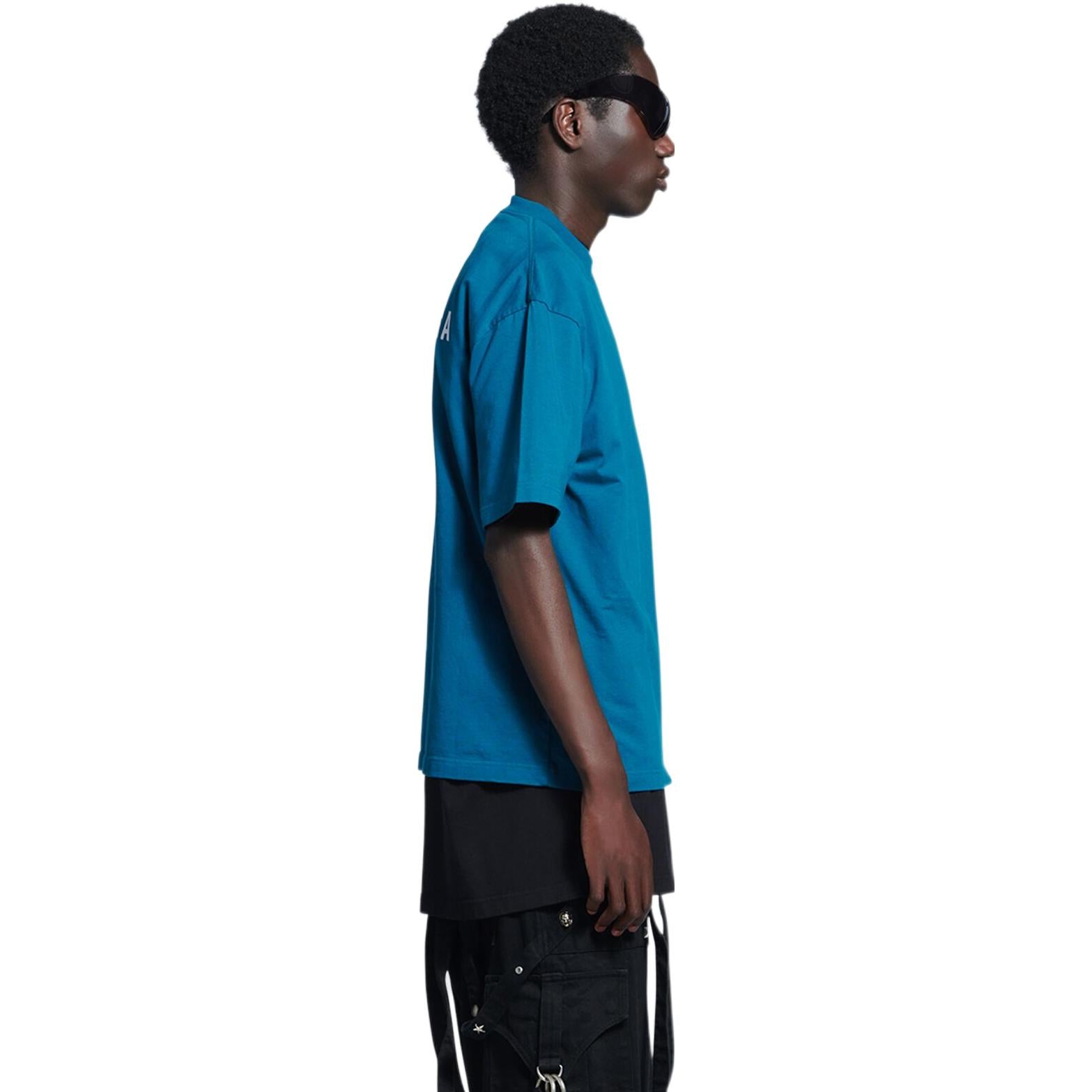 Balenciaga Logo T-Shirt Medium Fit 'Blue' 612966TLVB99567