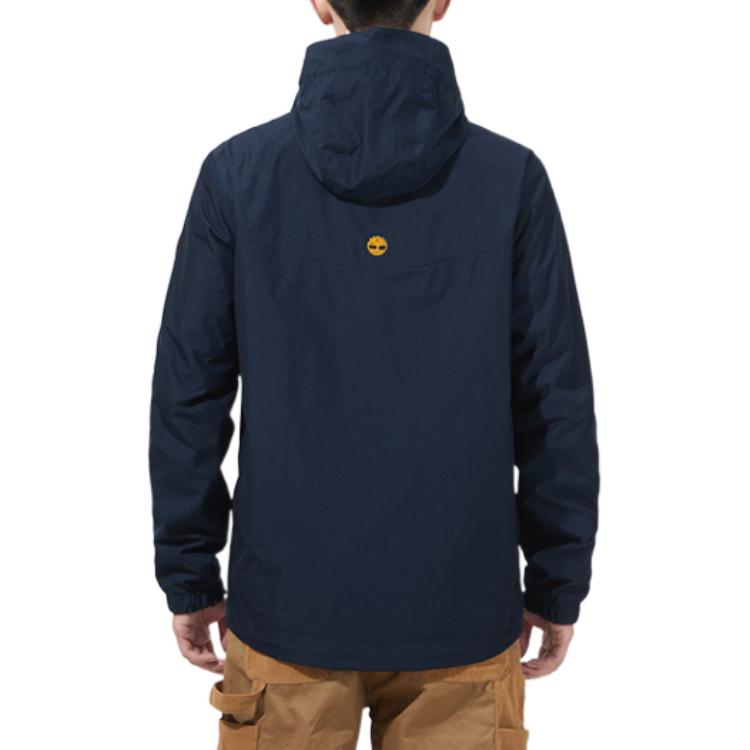 Men's Timberland Outdoor Casual Hooded Jacket Navy Blue A2EYF-433