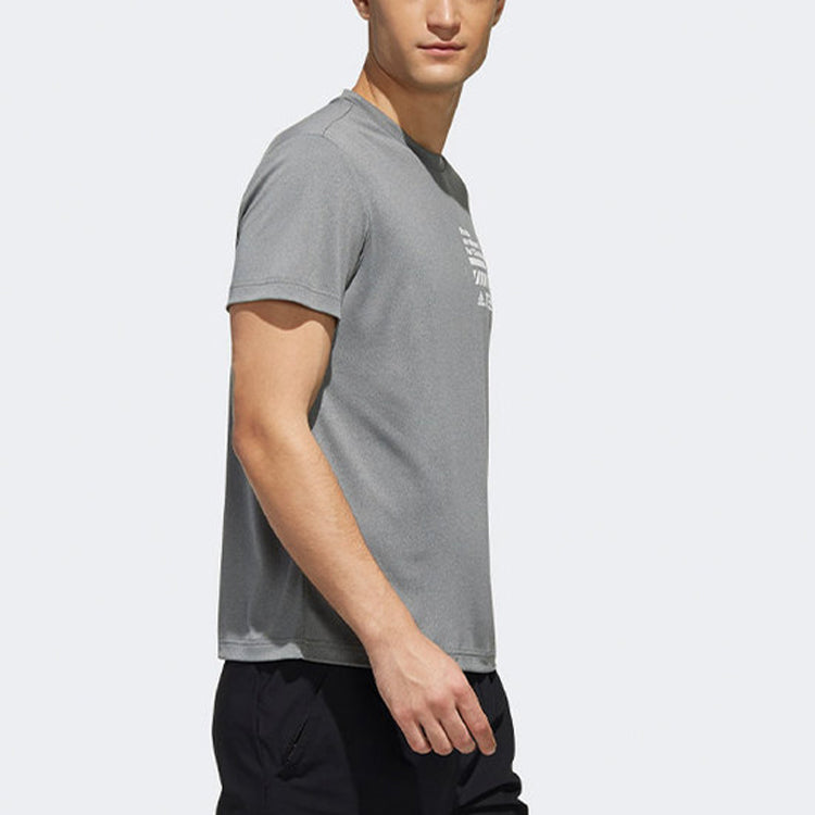 adidas Casual Cozy Round Neck Short Sleeve Gray FI9133
