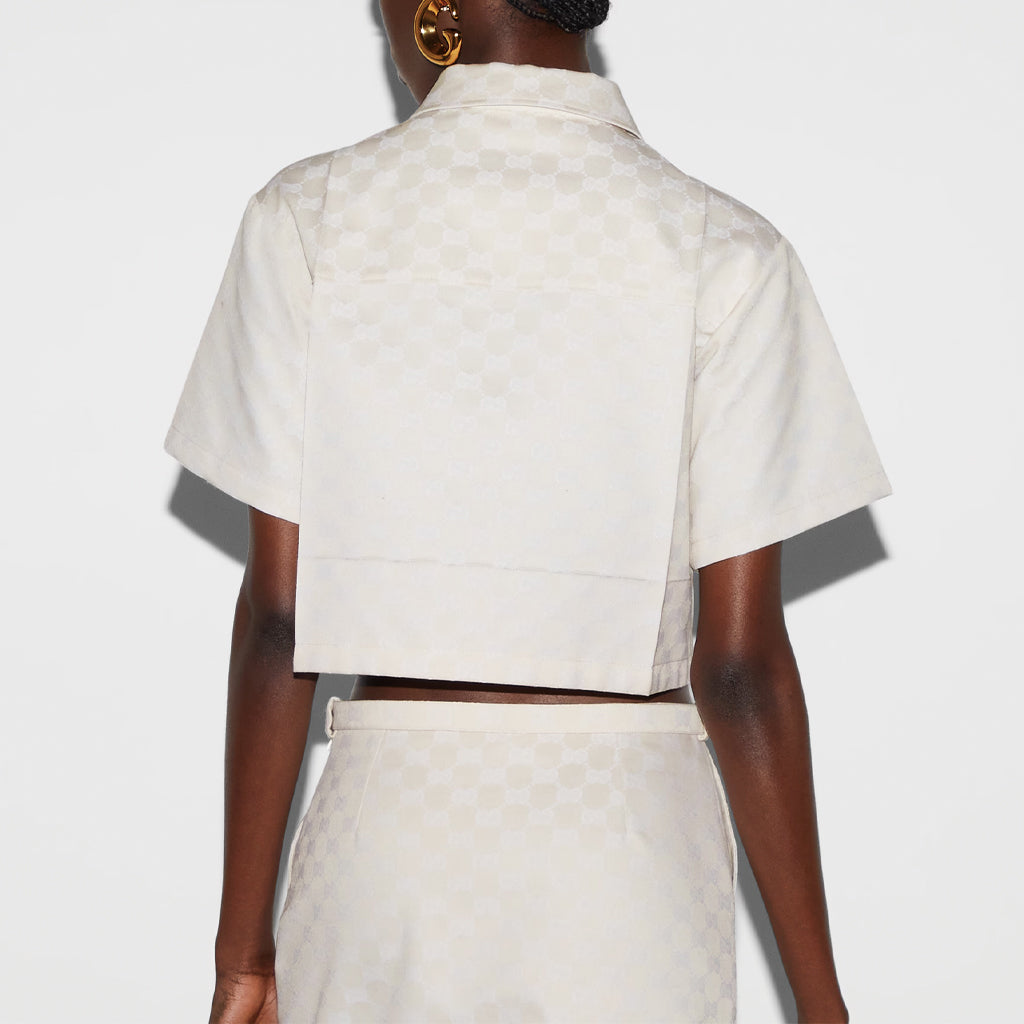 (WMNS) Gucci GG Cotton Gabardine Shirt 'Light Beige' 784901-ZAQUK-2312