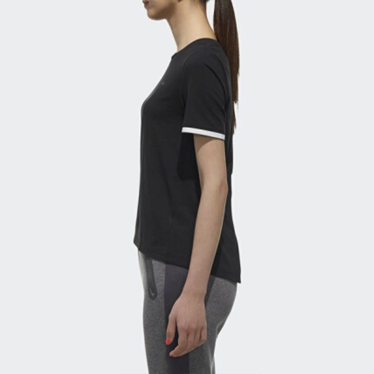 (WMNS) adidas neo CS CONT TEE 3 Short Sleeve Tops Black DN7394