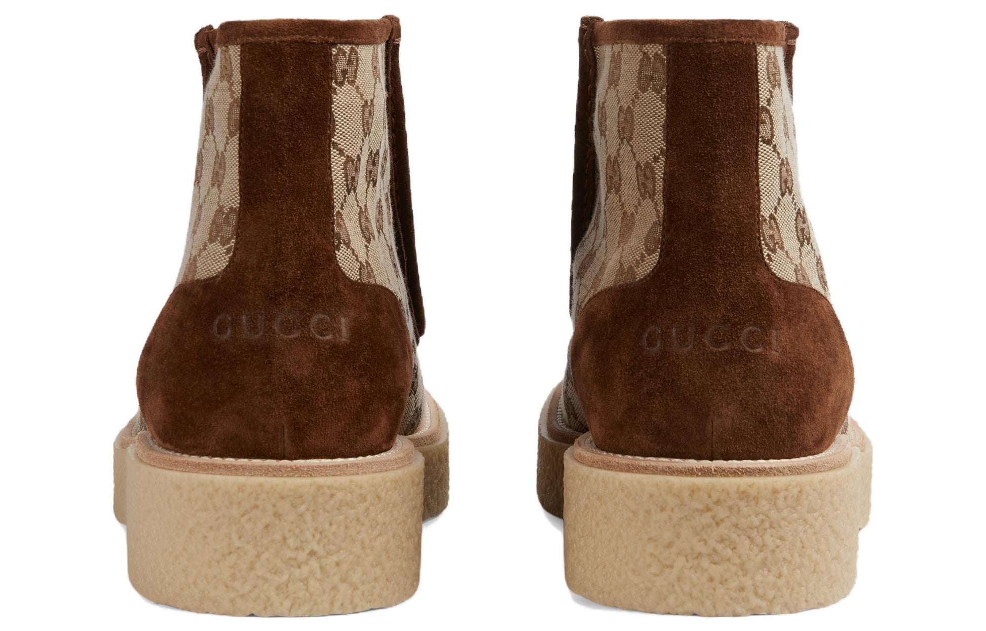 Gucci GG Canvas Suede Lace-up ankle boot 'Brown' 762197-FACJX-9742