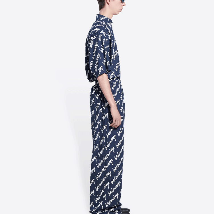 Balenciaga Scribble Pyjama Pants 'Blue' 681819TLLJ48502
