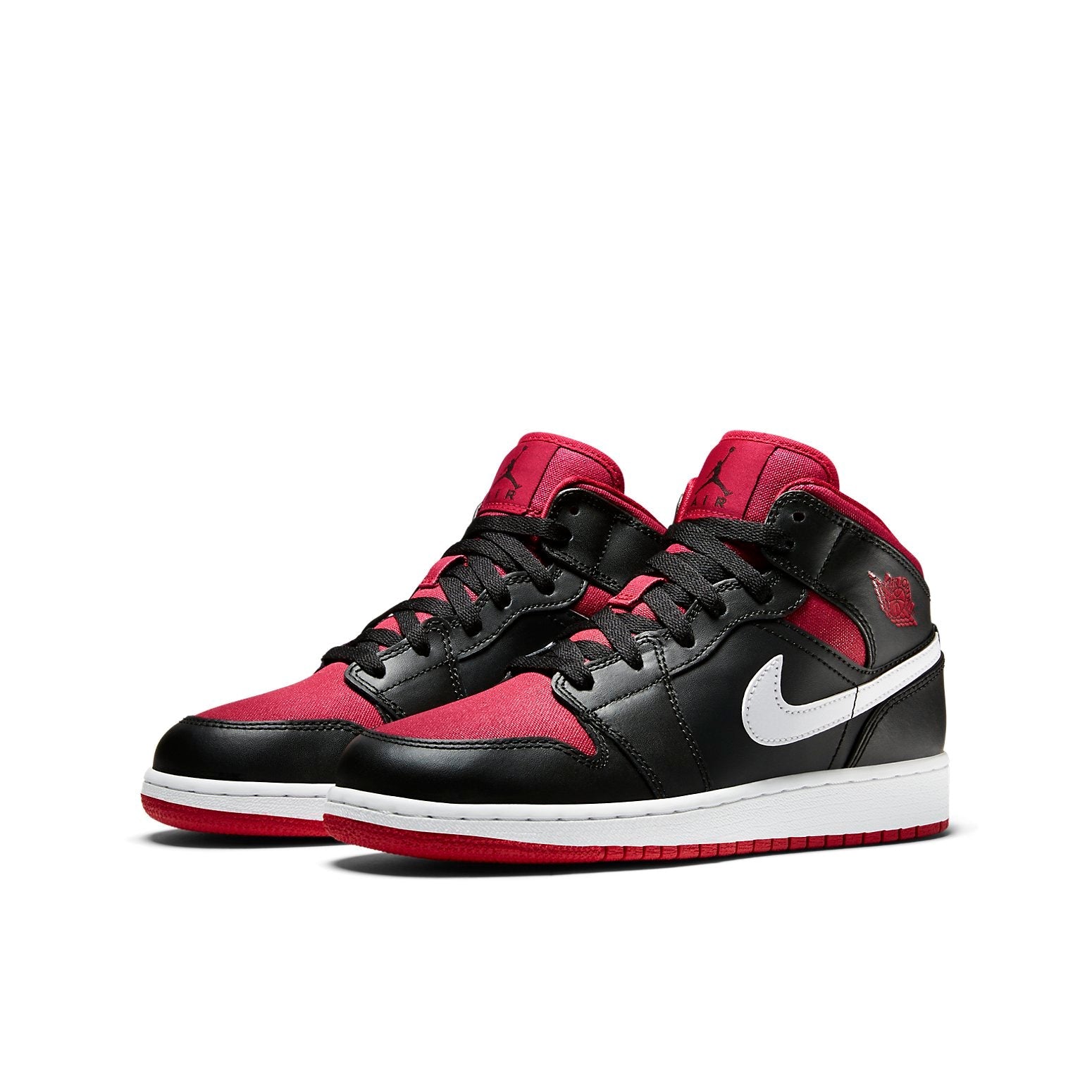 (GS) Air Jordan 1 Retro Mid 'Black Red White' 554725-020