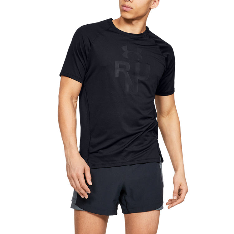 Men's Under Armour Qualifier Running Sports Short Sleeve Black 1342925-001