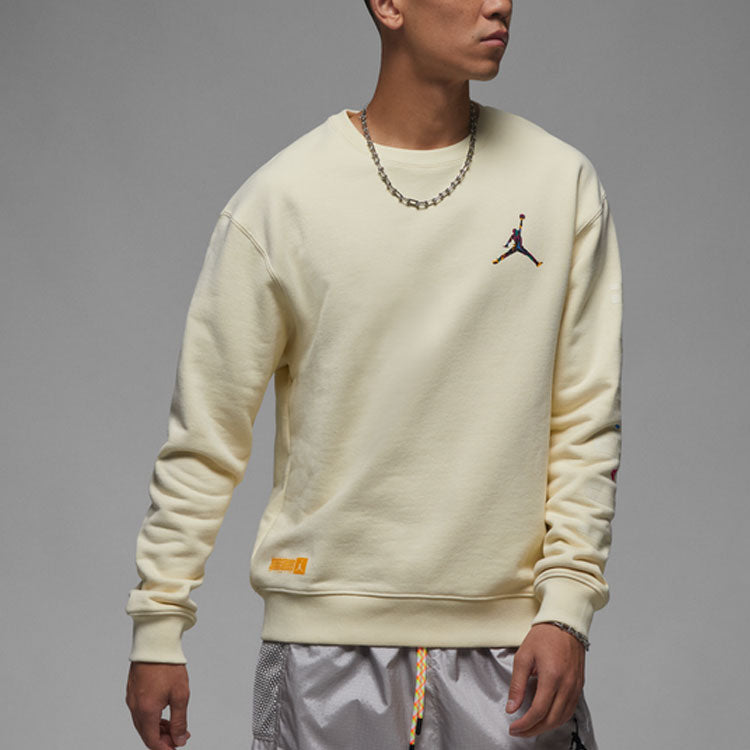 Air jordan logo sweatshirt 'Cream' FB7658-113