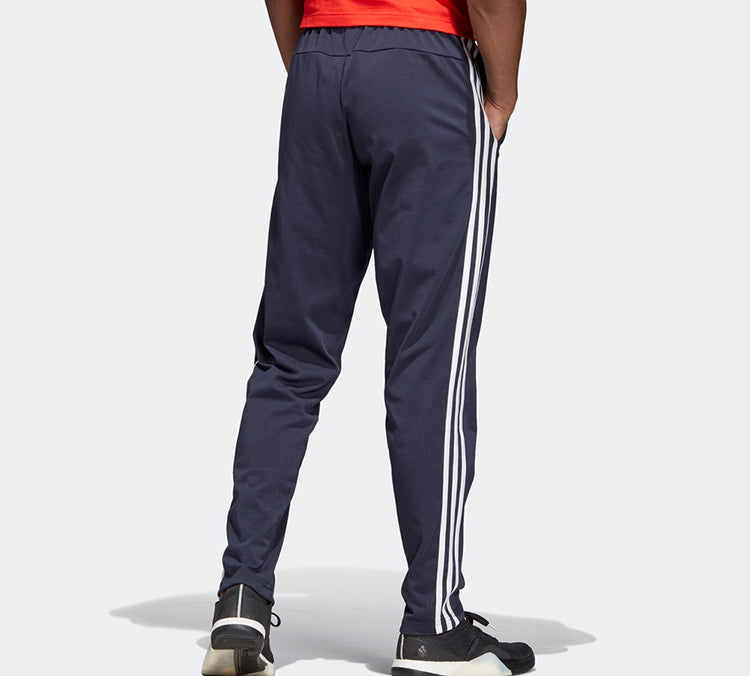 adidas Plaid Applique Knitted Sports Long Pants Men Blue DU0457
