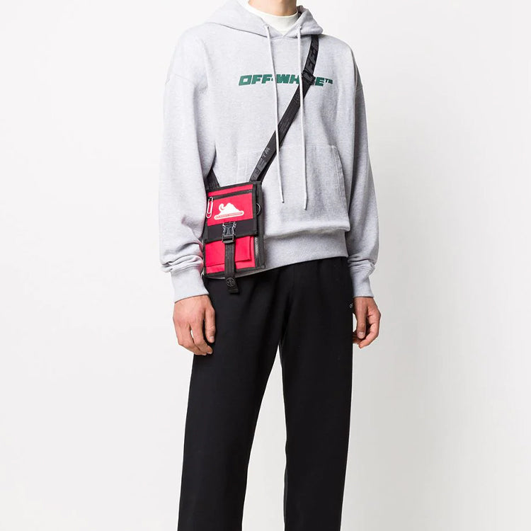 Off-White FW20 Trellis Worker Hooded Pullover Men Grey OMBB037E20FLE0100855