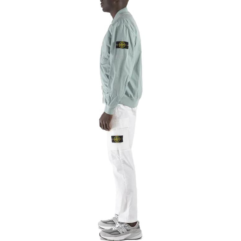 STONE ISLAND Cupro Cotton Twill Bomber Jacket 'Sky Blue' 781542629-V0041
