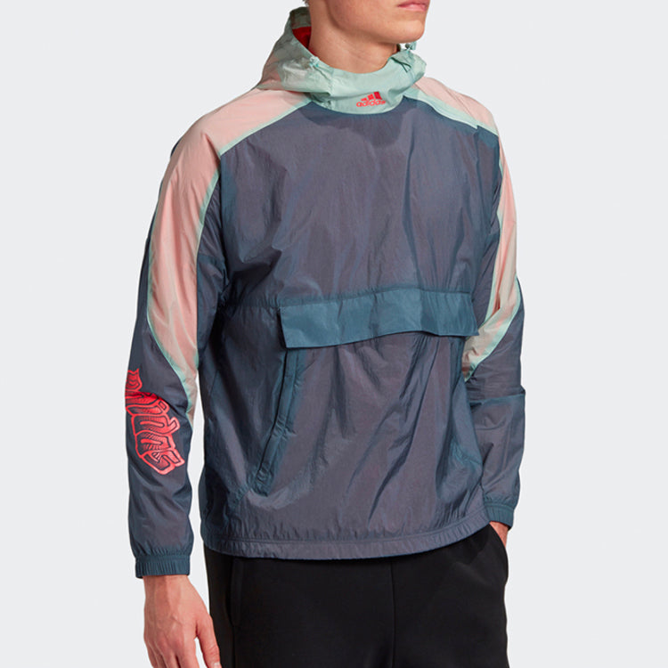 adidas Windbreaker M Sports Stylish Hooded Jacket Blue GP9748