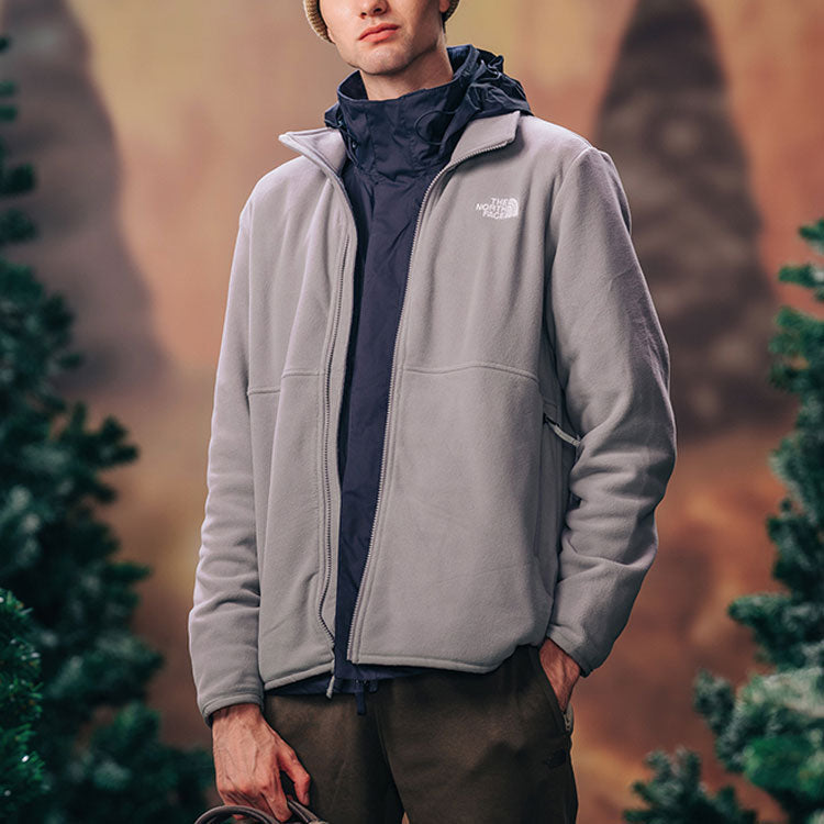 Men's THE NORTH FACE Fleece Cozy Stay Warm Jacket Gray 4NA3-V3T