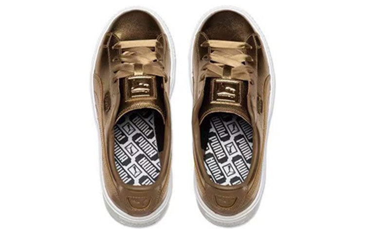 (WMNS) PUMA Basket Platform Luxe 'Gold' 366687-02